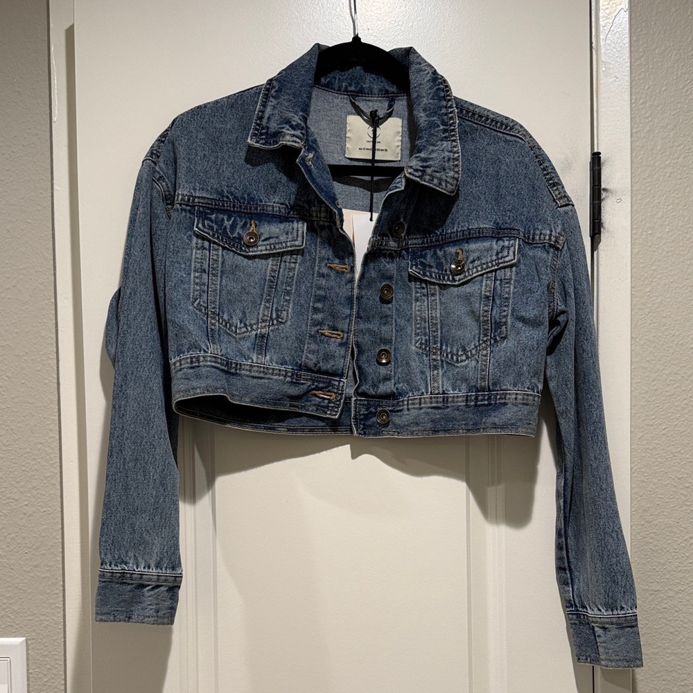NWT Cotton On Blue Cropped Jean Jacket